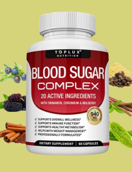 Blood Sugar Complex Supplement – Natural 20 Herbs and Vitamins with Cinnamon